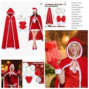 Eurzom 4 pieces Christmas Santa cape costume NEW